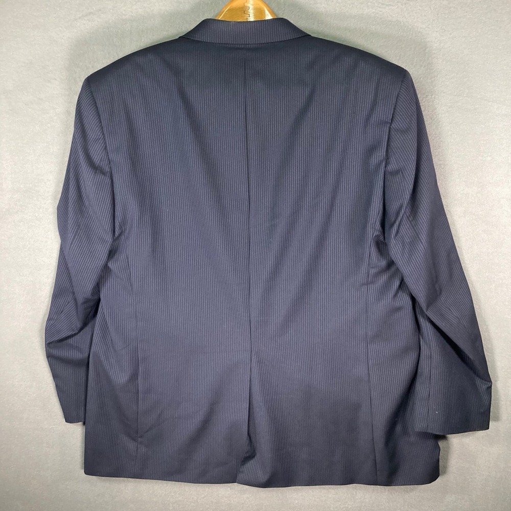 Lauren Ralph Lauren Mens 46L Navy Blue‎ Pinstripe 100% Wool Blazer Sport Coat - Picture 2 of 14